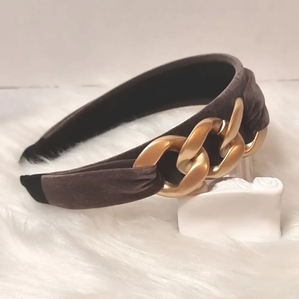New VELVET GOLD CHAIN LINK HEADBAND